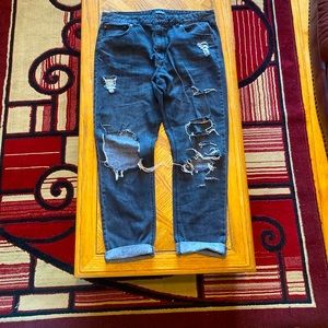 Men's Elwood Black/Grey distressed jeans